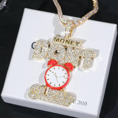 18K Gold-Plated Money Dont Sleep Iced Necklace