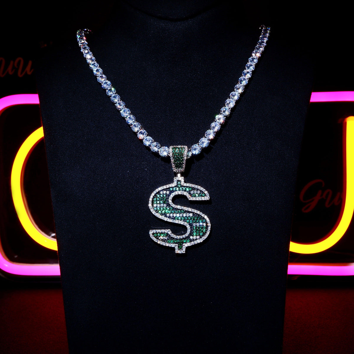 18K Gold-Plated BlingBling Dollar Charcter Symbol Necklace