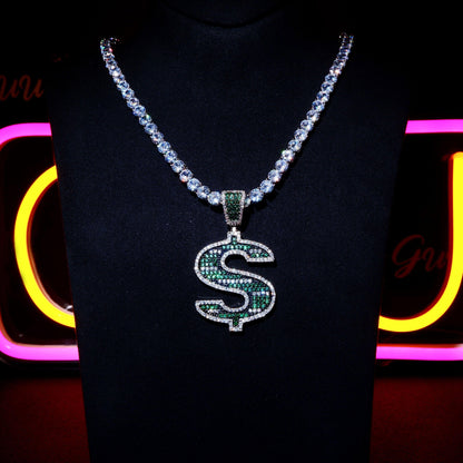 18K Gold-Plated BlingBling Dollar Charcter Symbol Necklace