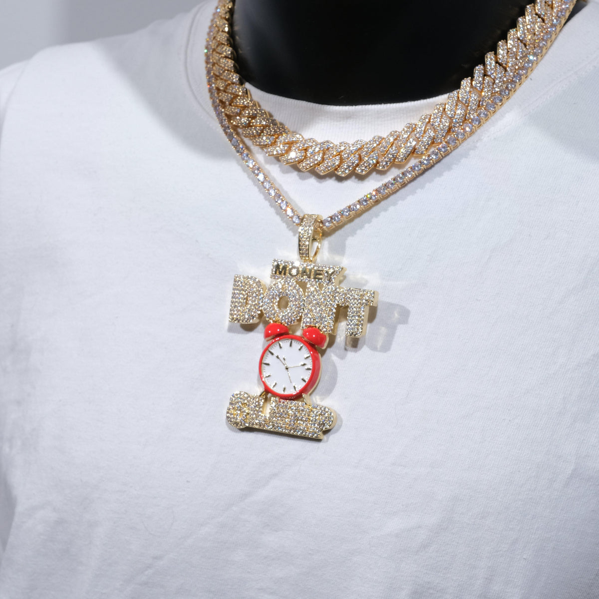 18K Gold-Plated Money Dont Sleep Iced Necklace
