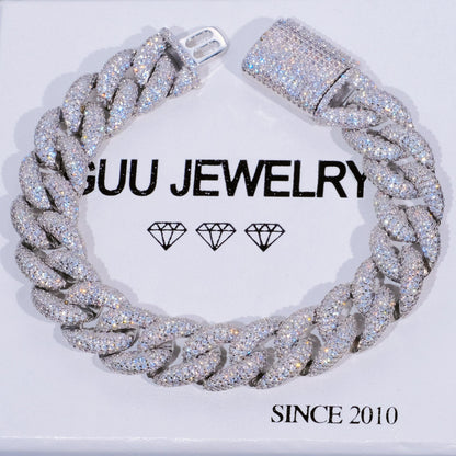 15mm 5-Row Iced Cuban Bracelet