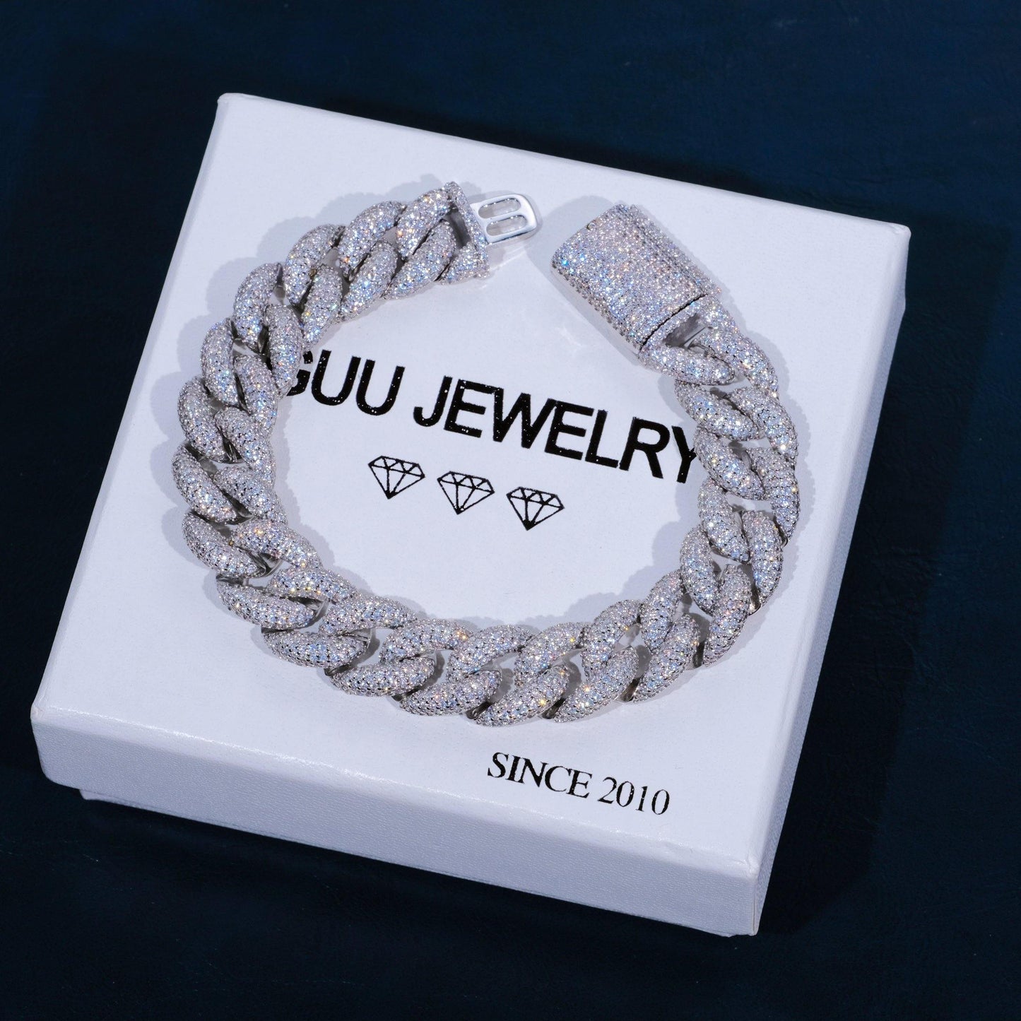 15mm 5-Row Iced Cuban Bracelet