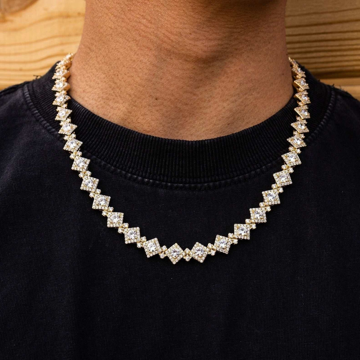 Cloister Link Chain + Iced Ball Chain Bundle in Yellow Gold