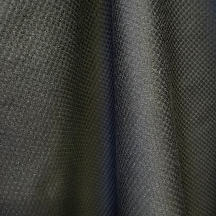 Textured Cotton Pique Stretch  - Jet Black