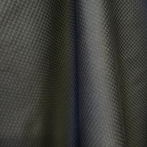 Textured Cotton Pique Stretch  - Jet Black