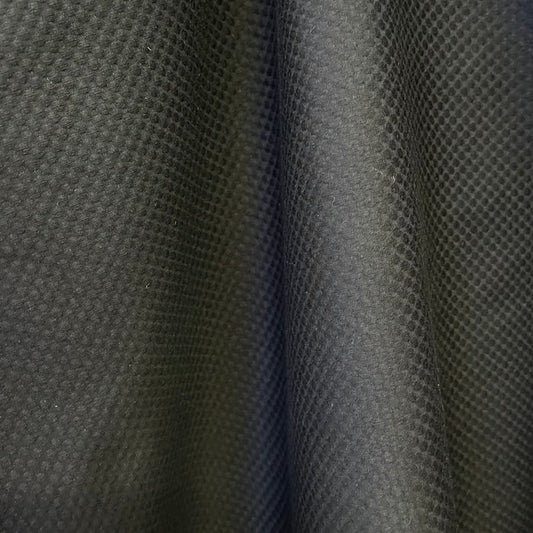 Textured Cotton Pique Stretch  - Jet Black