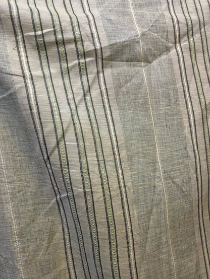 Linen Jacquard - Sandy Green Stripe