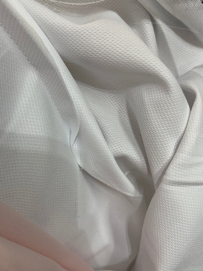Italian Textured Cotton Mini Pique - White