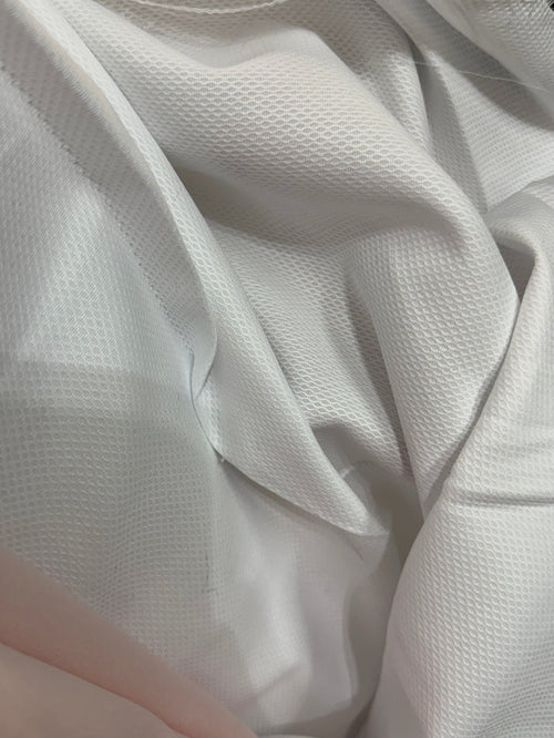 Italian Textured Cotton Mini Pique - White