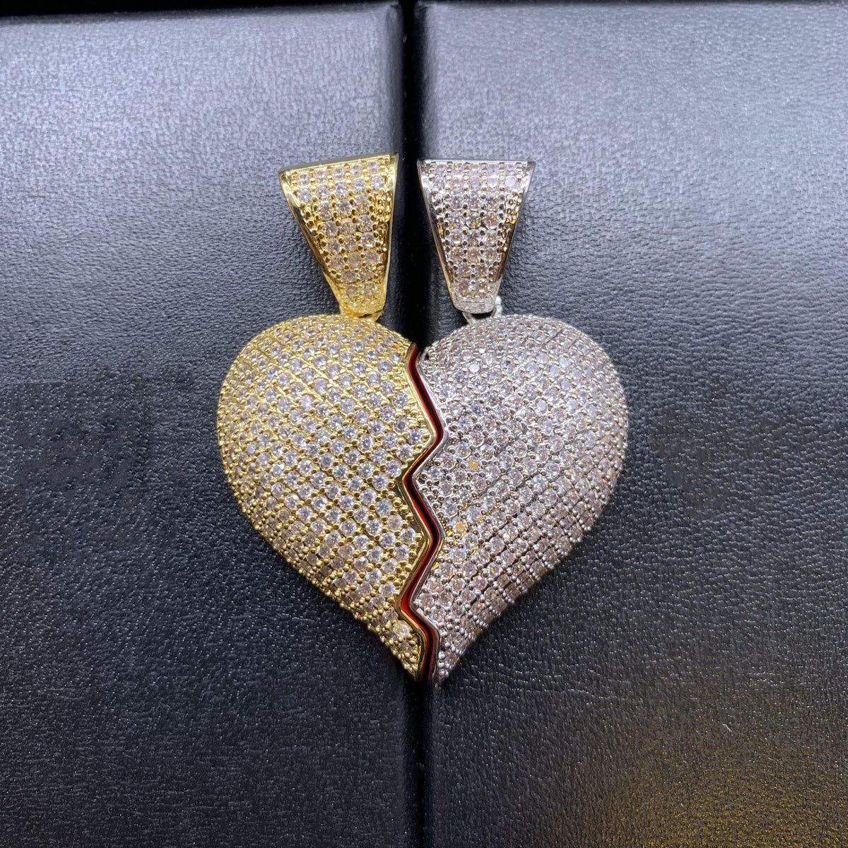 18K Gold-Plated CZ Heartbreak Pendant (with Chain)