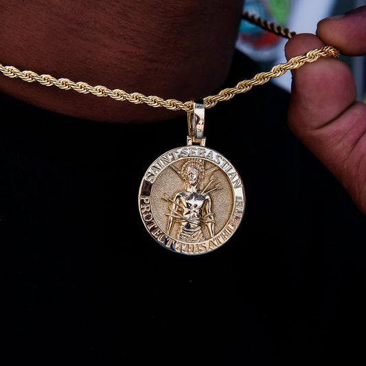 Athletes Guardian Pendant in Yellow Gold