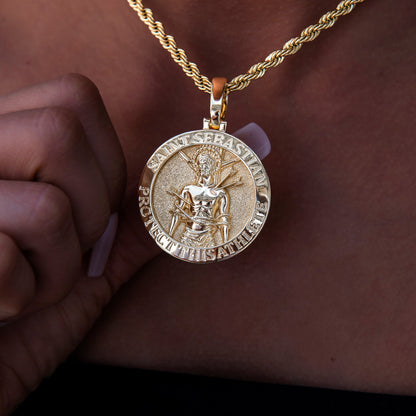 Athletes Guardian Pendant in Yellow Gold
