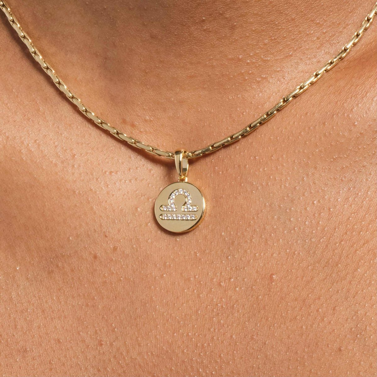 Astrology Coin Pendants in Yellow Gold