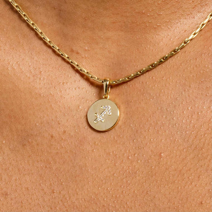 Astrology Coin Pendants in Yellow Gold