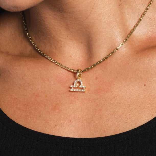 Astrology Pave Pendants in Yellow Gold