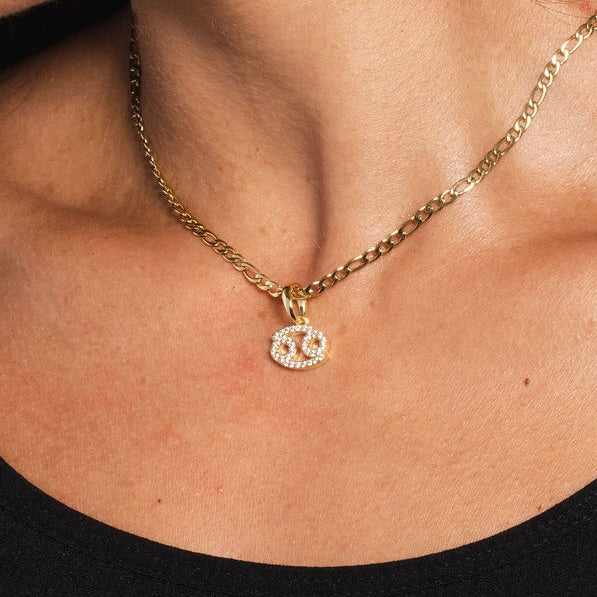 Astrology Pave Pendants in Yellow Gold