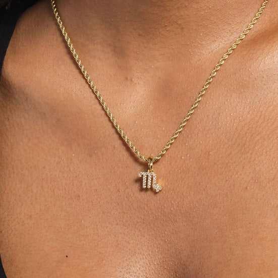 Astrology Pave Pendants in Yellow Gold