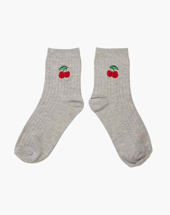 Bamboozld - Quarter Crew Cherry Sock - Grey