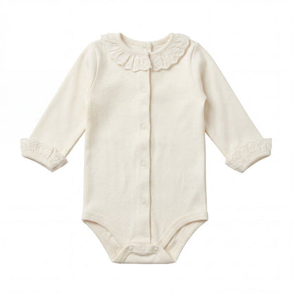 Beige Body Long Sleeve with Peter Pan Collar — AGÜ Baby Spanish baby clothes