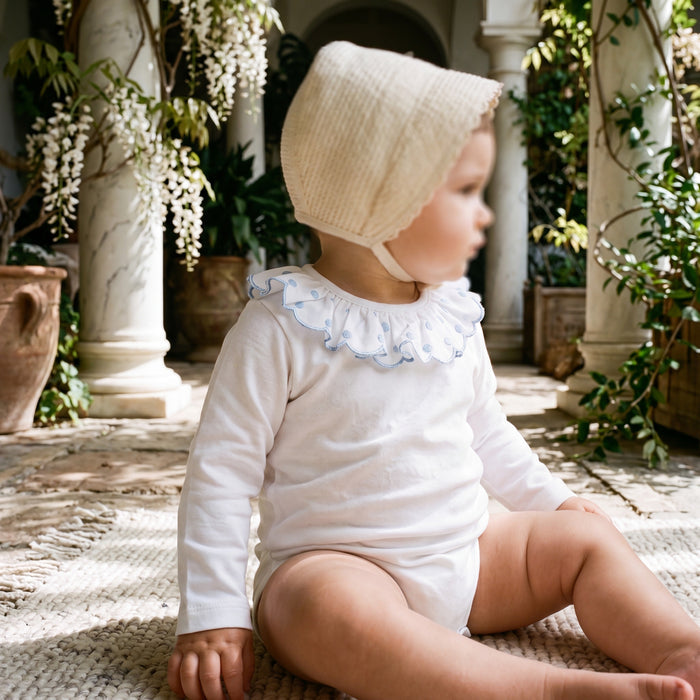 Beige Body with Dots Collar — view 2 — handcrafted in Spain — AGÜ Baby