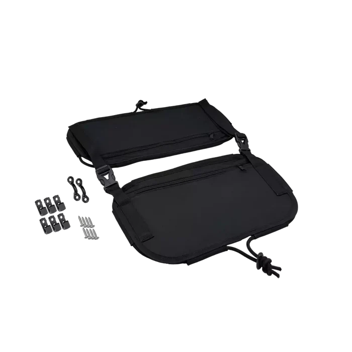 Black Ripstop Double Rear Bag with Black Bungee Cord