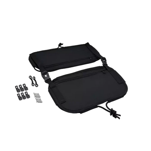 Black Ripstop Double Rear Bag with Black Bungee Cord