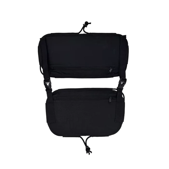 Black Ripstop Double Rear Bag with Black Bungee Cord