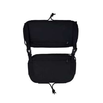 Black Ripstop Double Rear Bag with Black Bungee Cord