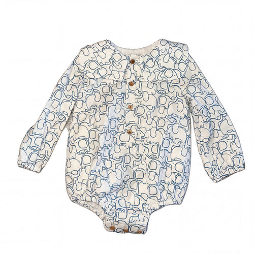 Blue Elephant Romper