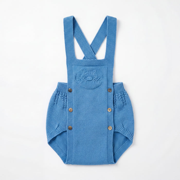 Blue Romper — view 5 — handcrafted in Spain — AGÜ Baby