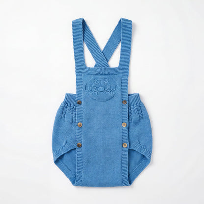 Blue Romper — view 5 — handcrafted in Spain — AGÜ Baby