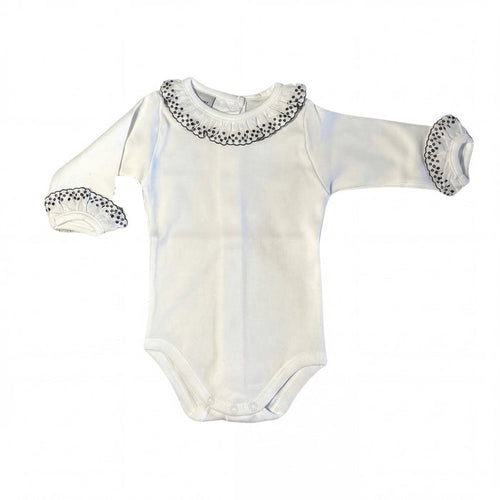 Body Long Sleeve with Navy Blue Dots Peter Pan Collar — AGÜ Baby Spanish baby clothes