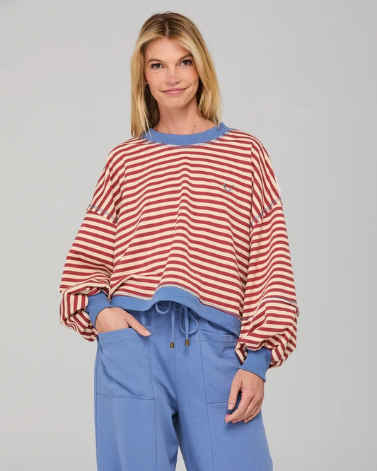 Boom Shankar - Guru Sweater - Washed Maroon Stripe - W26JM22-01