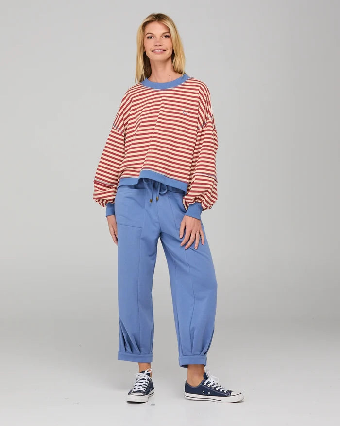 Boom Shankar - Guru Sweater - Washed Maroon Stripe - W26JM22-01