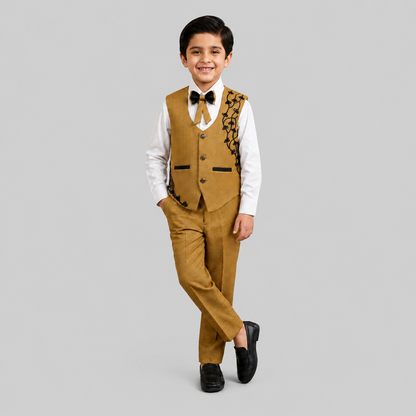 Boys Embroidered Waistcoat Formal Suit Set GE7795