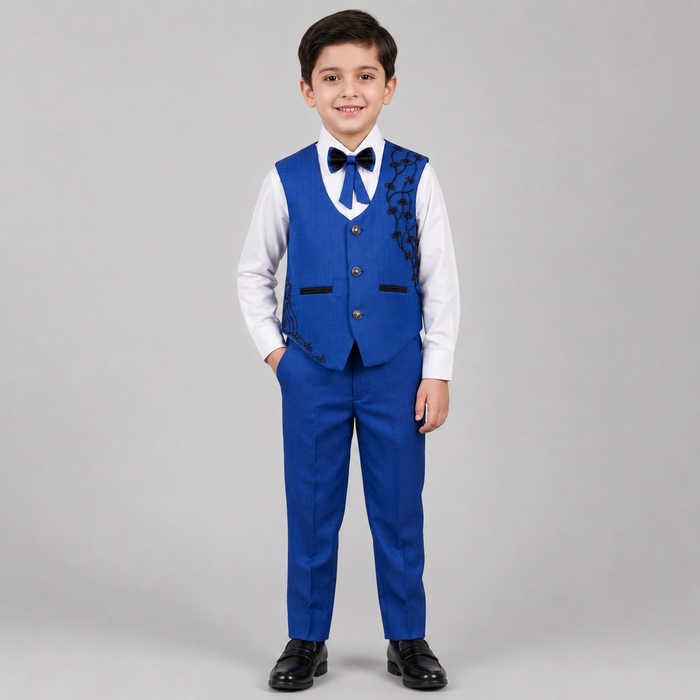 Boys Embroidered Waistcoat Formal Suit Set GE7795