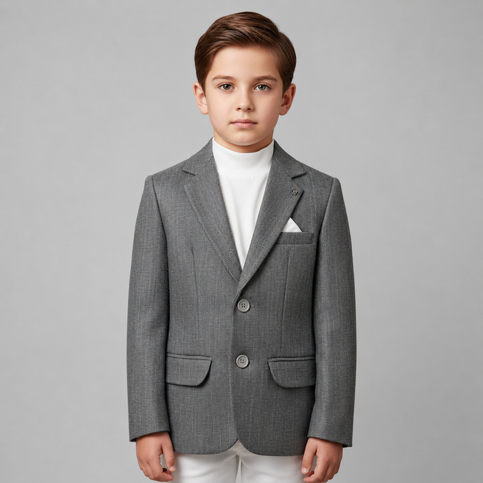 Boys Textured Smart Casual Blazer GE7765