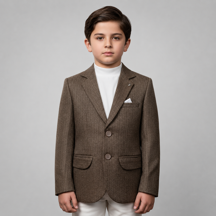 Boys Textured Smart Casual Blazer GE7765