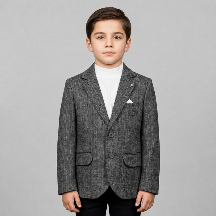 Boys Textured Smart Casual Blazer GE7765
