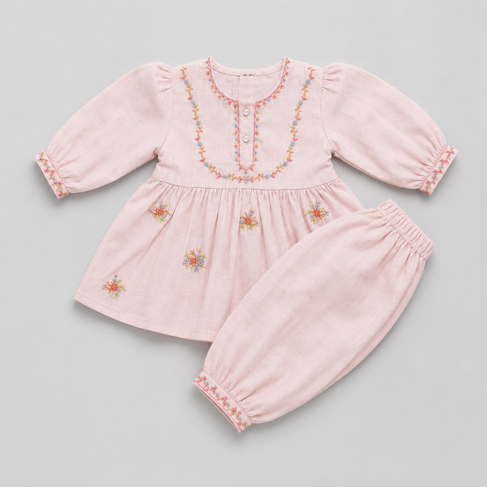 Elegant Embroidered Girls Eastern Co-Ord Set