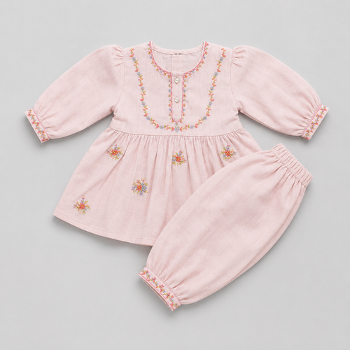 Elegant Embroidered Girls Eastern Co-Ord Set