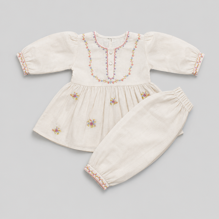 Elegant Embroidered Girls Eastern Co-Ord Set