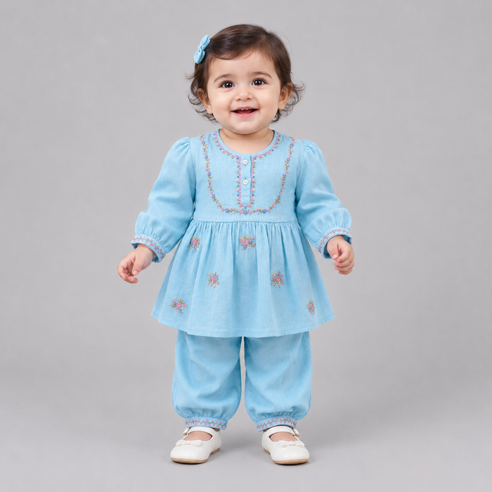 Elegant Embroidered Girls Eastern Co-Ord Set