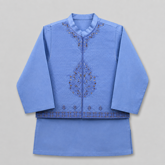 Embroidered Boys Eastern Waistcoat Kurta Set GE8570