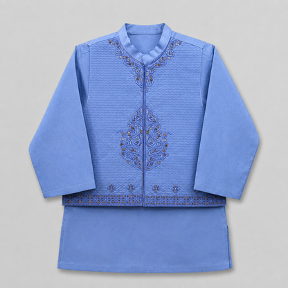 Embroidered Boys Eastern Waistcoat Kurta Set GE8570