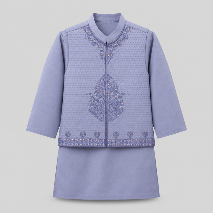 Embroidered Boys Eastern Waistcoat Kurta Set GE8570