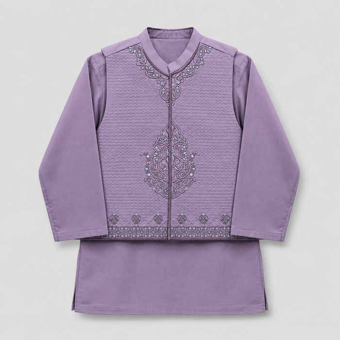Embroidered Boys Eastern Waistcoat Kurta Set GE8570