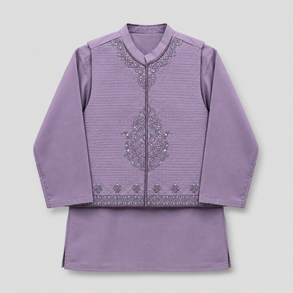 Embroidered Boys Eastern Waistcoat Kurta Set GE8570