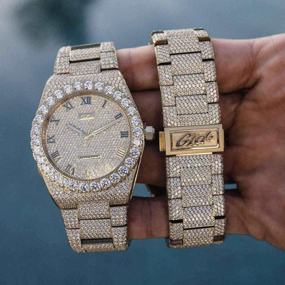 42MM Fully Iced Moissanite Alpha Era® in Gold