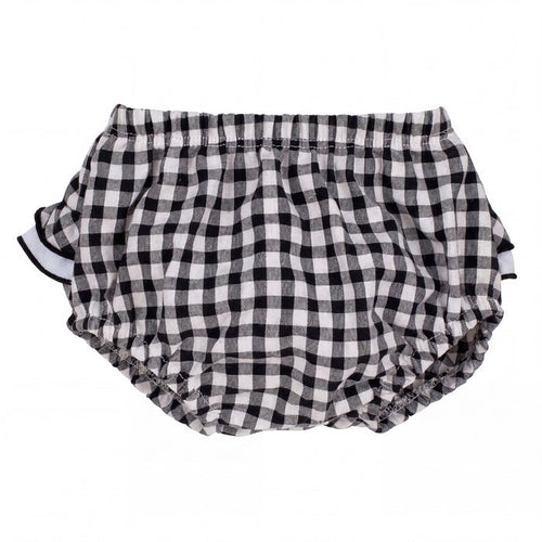 Girl Black Vichy Ruffle Bloomer — AGÜ Baby Spanish baby clothes